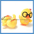 Lovable Cartoon Animal Toy of Yellow Plush Glasses Chicken Pendant